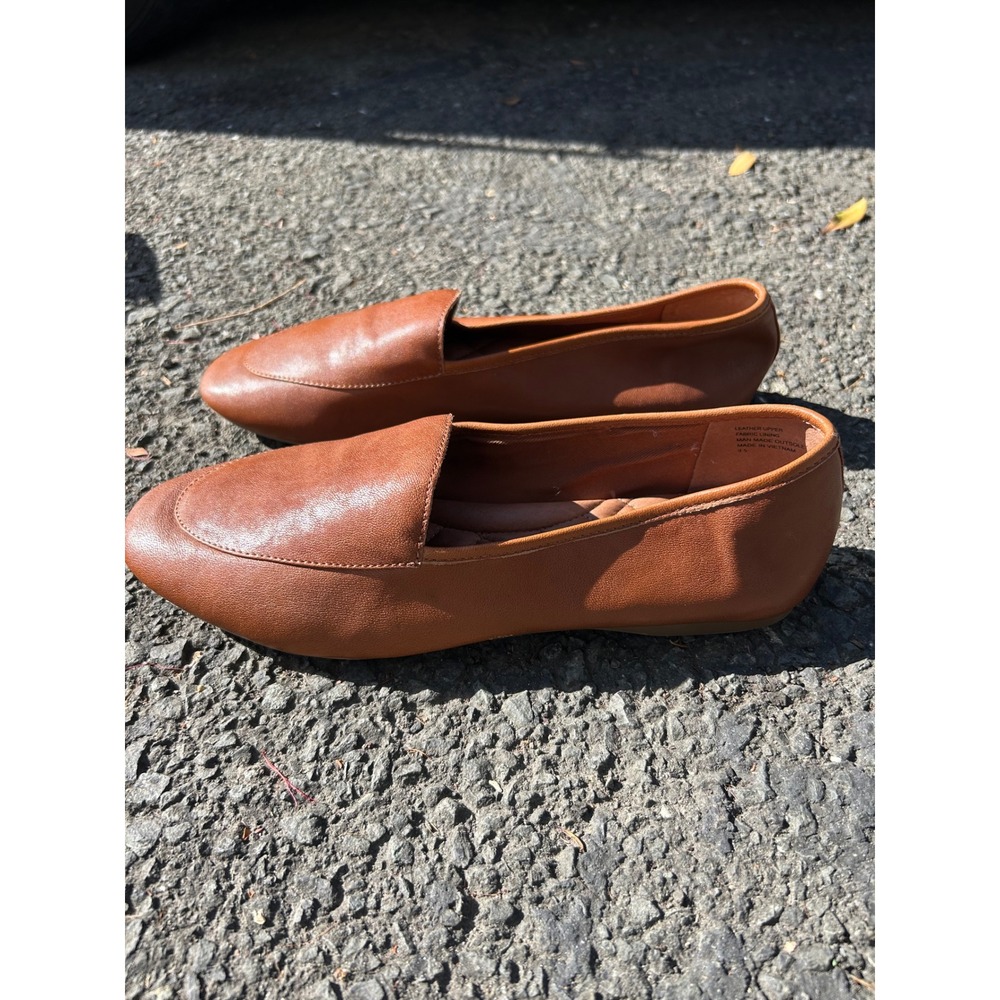 Birdies Starling Loafers Womens 9.5 Cognac Brown Leather Flat Shoes Comfort